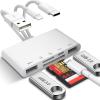5-in-1 Memory Card Reader for iPhone, SD Card Reader USB C OTG Adapter with USB C to A Connector Micro SD/SD Dual Slots for iPhone/iPad/Galaxy/Android/Computer/Laptop/More view 1