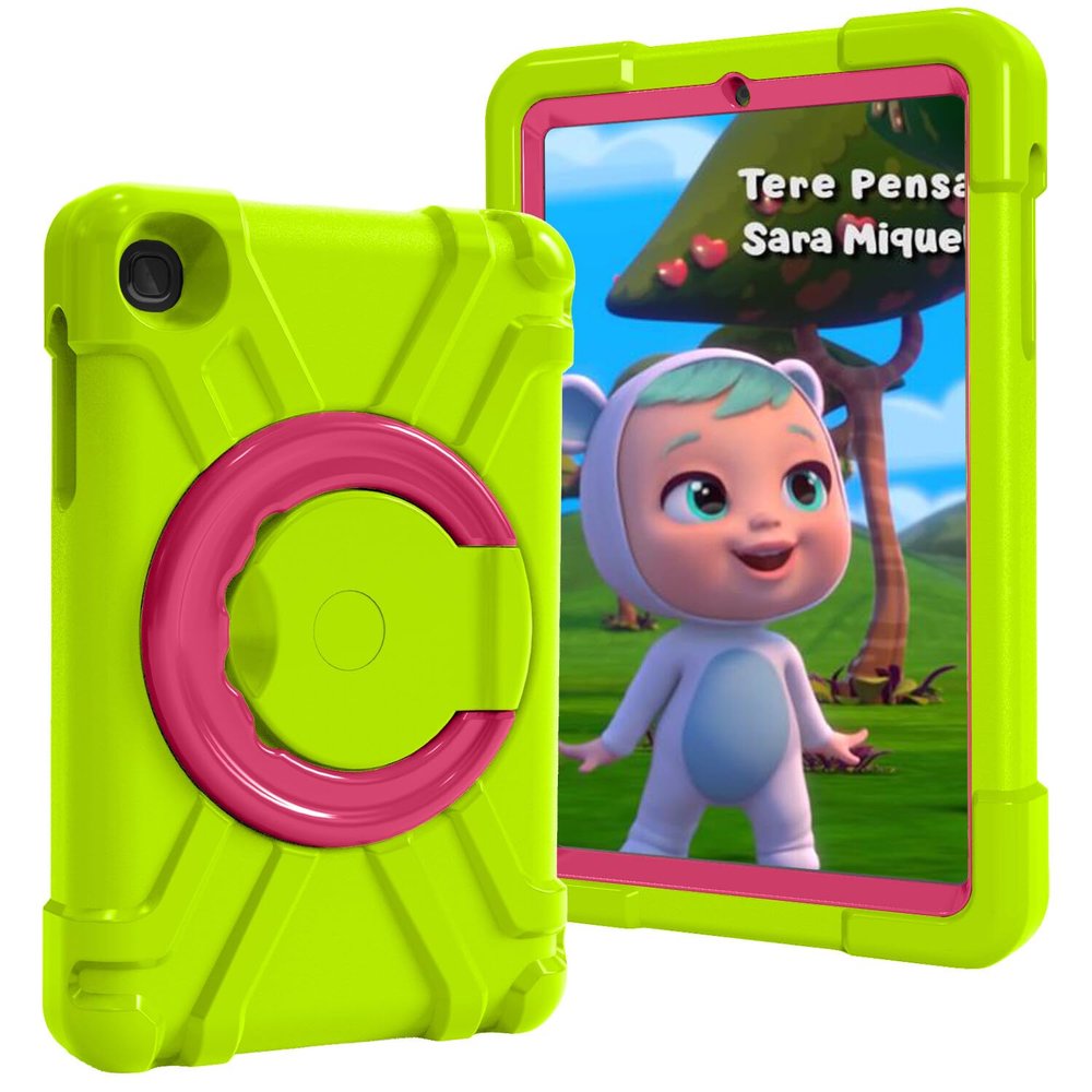 AKABEILA Compatible with Samsung Galaxy Tab A 8.0 (2019) Tablet CaseRugged Kids Case with Stand Lightweight Shockproof Kids Friendly Tablet Cover Grass Green+Rose Red
