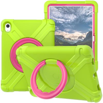 AKABEILA Compatible with Apple iPad 10 2022 10.9 inch Tablet CaseRugged Kids Case with Stand Lightweight Shockproof Kids Friendly Tablet Cover Grass Green+Rose Red