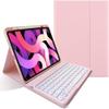 AnMengXinLing Keyboard Case for iPad Air 11 inch 2025(M3)/2024(M2)/Air 5/Air 4 with Pencil Holder, Cute Candy Color Round Key Detachable Keyboard aslo for iPad Pro 11 4th/3th/2nd/1st Gen, Pink view 1