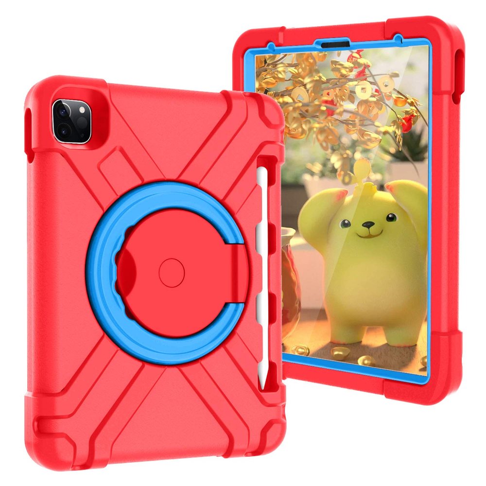 AKABEILA Compatible with Apple iPad 10 2022 10.9 inch Tablet CaseRugged Kids Case with Stand Lightweight Shockproof Kids Friendly Tablet Cover Red+Blue
