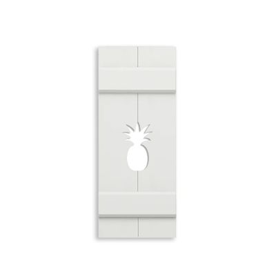 Seven Grays Designs Pineapple Exterior Shutter, Custom PVC Shutter-Sold Individually (Width: 11.5, Height: 40)