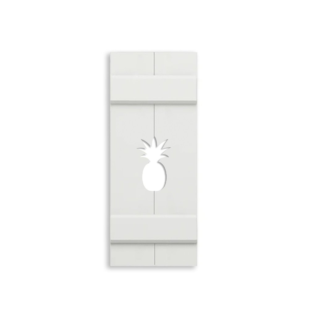 Seven Grays Designs Pineapple Exterior Shutter, Custom PVC Shutter-Sold Individually (Width: 11.5, Height: 40)