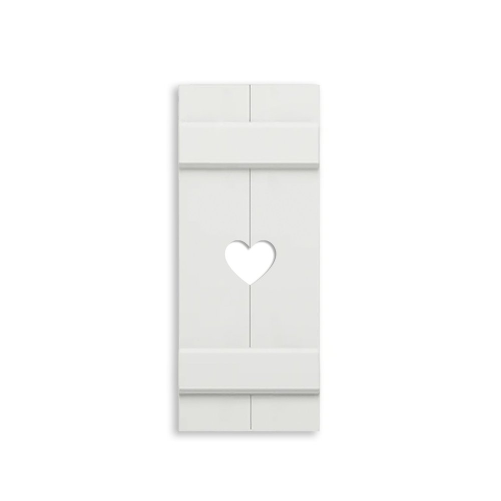 Seven Grays Designs Exterior Cottage Shutter Board and Batten Heart-Sold Individually (Width: 14.5, Height: 44.5)