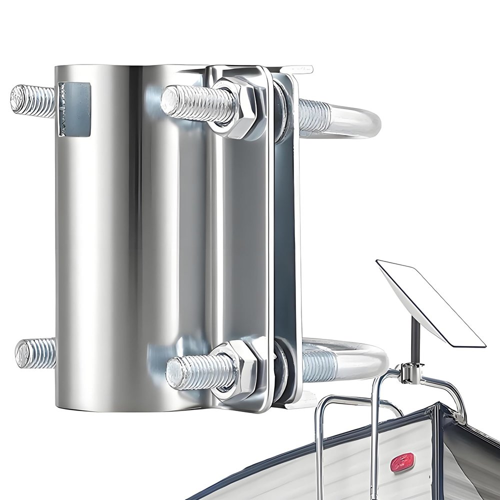Bywen Marine - Grade Stainless Steel Rail Mount for Starlink Gen 2 - Fits 1 - 2 Inch Poles, Ideal for Boat/Yacht/RV Antenna Install