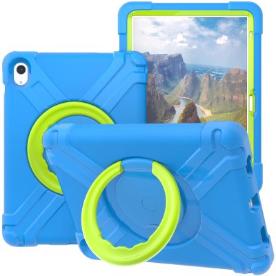 AKABEILA Compatible with Apple iPad Air 4 10.9/iPad Air 5 10.9 Tablet CaseRugged Kids Case with Stand Lightweight Shockproof Kids Friendly Tablet Cover Blue+Grass Green