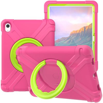 AKABEILA Compatible with Apple iPad Air 4 10.9/iPad Air 5 10.9 Tablet CaseRugged Kids Case with Stand Lightweight Shockproof Kids Friendly Tablet Cover Rose Red+Grass Green