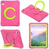 AKABEILA Compatible with Apple iPad Air 4 10.9/iPad Air 5 10.9 Tablet CaseRugged Kids Case with Stand Lightweight Shockproof Kids Friendly Tablet Cover Rose Red+Grass Green view 2