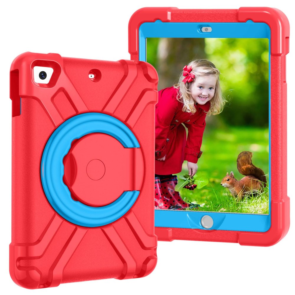 AKABEILA Compatible with Apple iPad mini 1/2/3 Tablet CaseRugged Kids Case with Stand Lightweight Shockproof Kids Friendly Tablet Cover Red+Blue