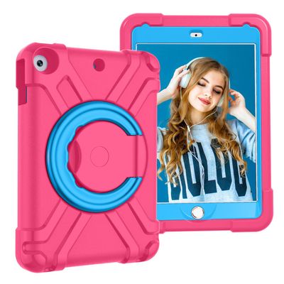 AKABEILA Compatible with Apple iPad 7/iPad 8/iPad 9 10.2 inch Tablet CaseRugged Kids Case with Stand Lightweight Shockproof Kids Friendly Tablet Cover Red+Blue