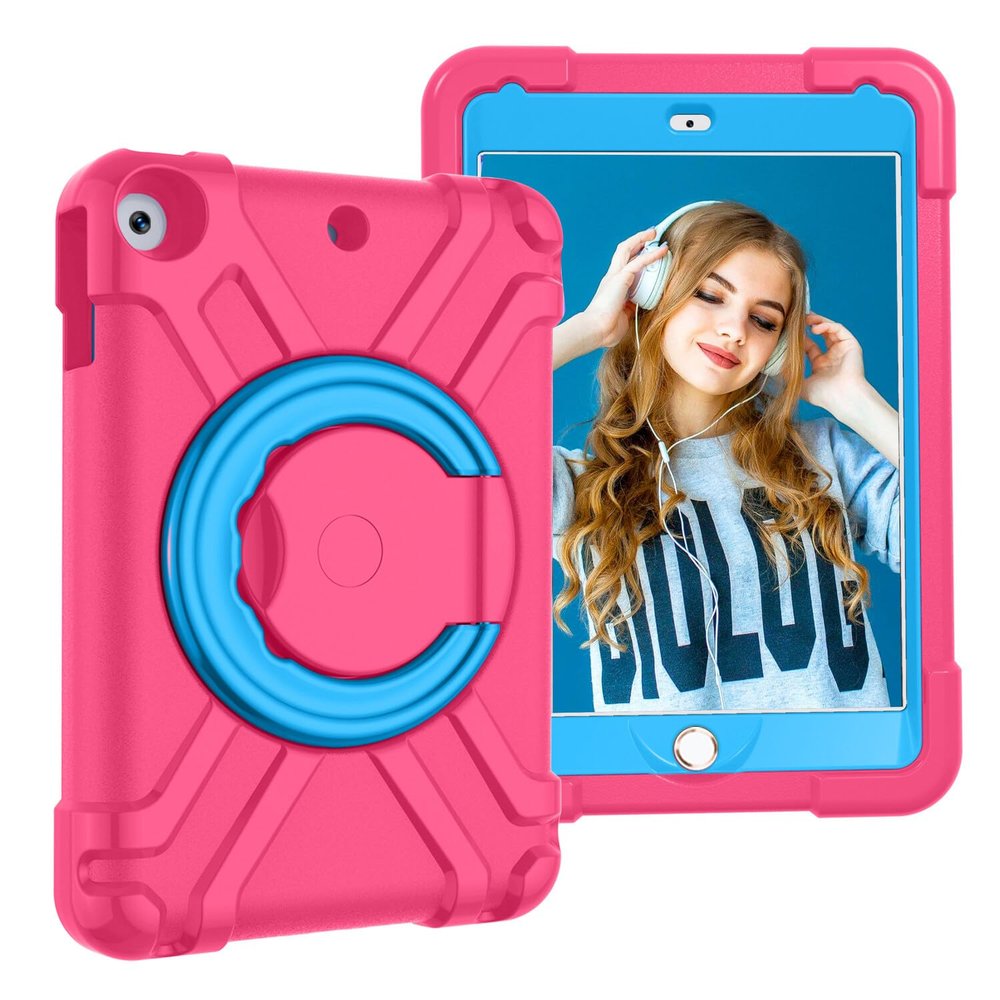 AKABEILA Compatible with Apple iPad 7/iPad 8/iPad 9 10.2 inch Tablet CaseRugged Kids Case with Stand Lightweight Shockproof Kids Friendly Tablet Cover Red+Blue