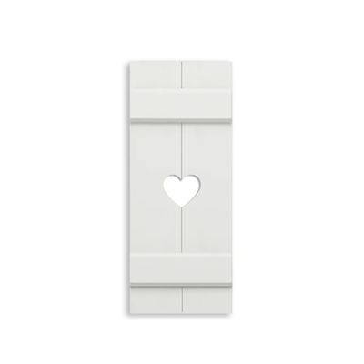 Seven Grays Designs Exterior Cottage Shutter Board and Batten Heart-Sold Individually (Width: 11.5, Height: 25.5)