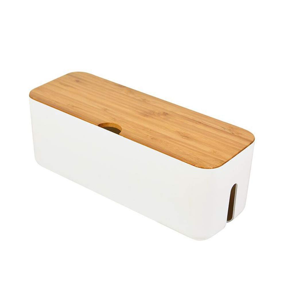 Cable Management Box with Lid Multifunctional Wire Storage Box Charger Power Cord Hidden Mobile Phone Computer Tablet Socket Cable Board Cable Manager(#2)