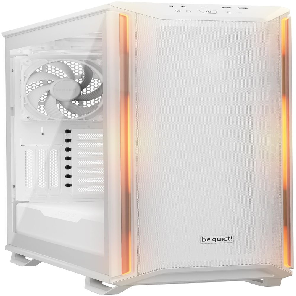 be quiet! Dark Base 701 | Midi Tower PC Case | Mesh Front | Airflow Optimized | 3 Pre-Installed Silent Wings 4 Fans | ARGB Lighting with Controller | Tempered Glass | PWM and ARGB Hub | White | BGW59