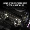 Corsair MP700 PRO Hydro X Series 4TB M.2 PCIe Gen5 x4 NVMe 2.0 SSD  M.2 2280  Up to 12,400MB/sec Sequential Read  High-Density TLC NAND  Pre-Installed Water Block  Black view 2