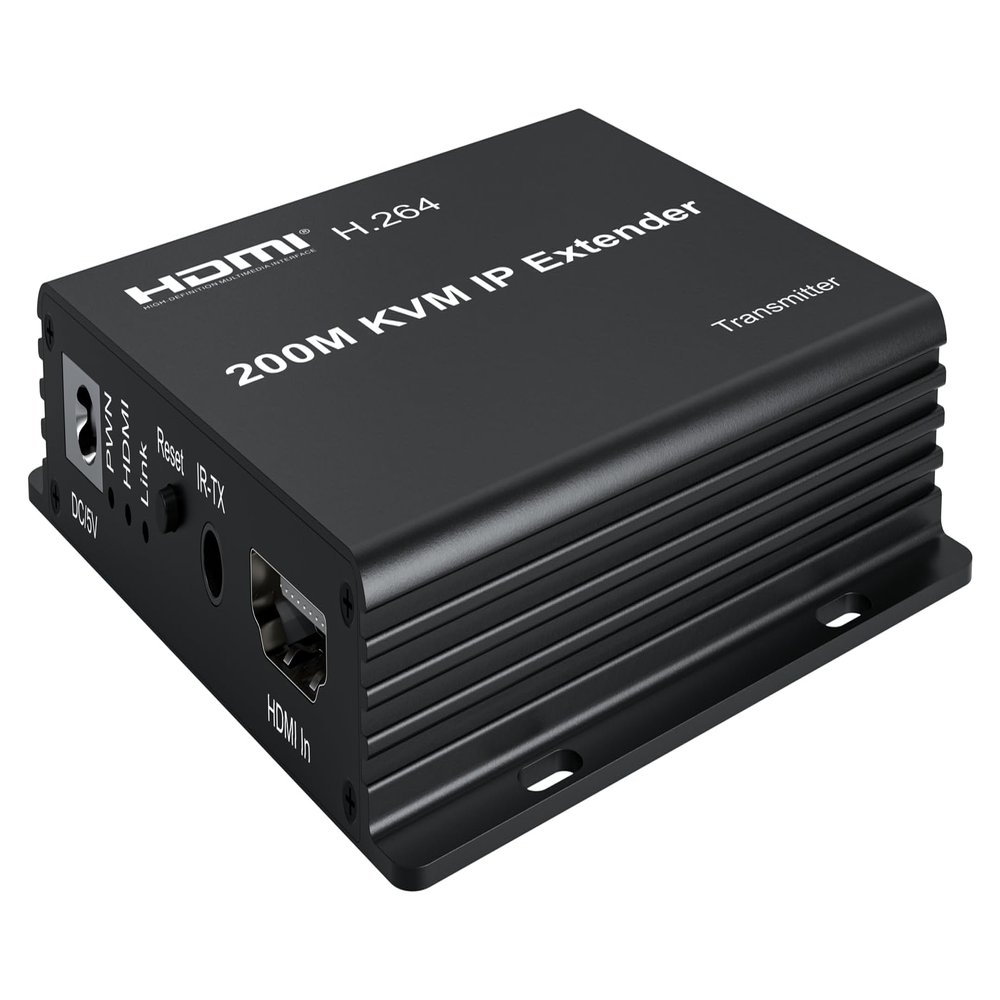 200M KVM IP Extender, Over RJ45 cat5e/6 1080P HDMI USB KVM Ethernet Extender one to Many by Gigabit Switch for PC DVR Loptop Support Mouse Keyboard Support Touch Screen Function (TX)