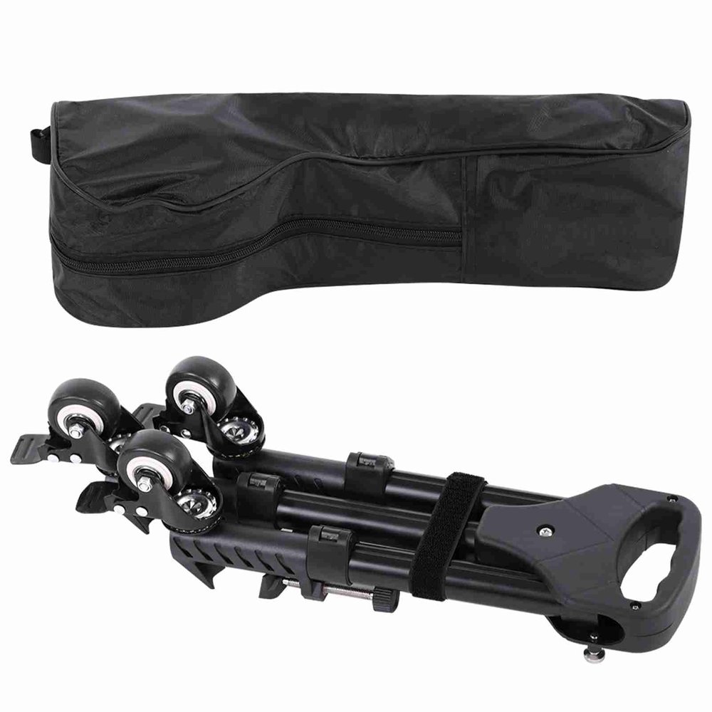 Estink Tripod Pulley Base, VX-600 Aluminium Alloy Foldable Tripod Dolly 3 Wheels Stand Pulley Base Universal Camera Tripod for Photo and Video Cameras Photography, Tripods for Cameras