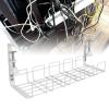 GOWENIC Under Desk Cable Management Tray, 15.9 in Steel Desk Cable Organizers, Wire Management Tray Cable Management Rack Strong Load Bearing for Office Worktop (White) view 3