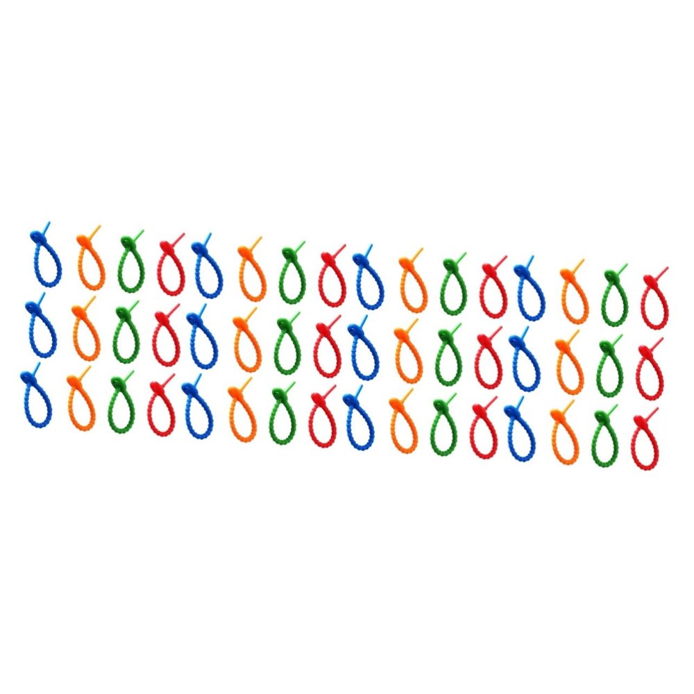 jojofuny 48pcs Adjustable Cable Management Ties Silicone Wire Organizer Reusable Cable Straps Wire Fixing Straps