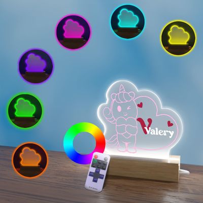 EGD Unicorn Night Light for Kids Bedroom Decor | Unicorn Lamp for Kids | W5 x 7" H (Unicorn with Heart)