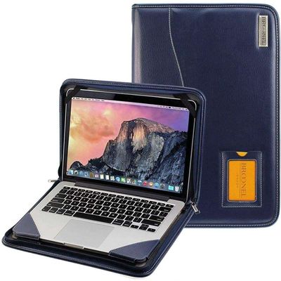 Broonel - Contour Series - Blue Heavy Duty Leather Protective Case - Compatible with Anna Bella Laptop 15.6 Inch