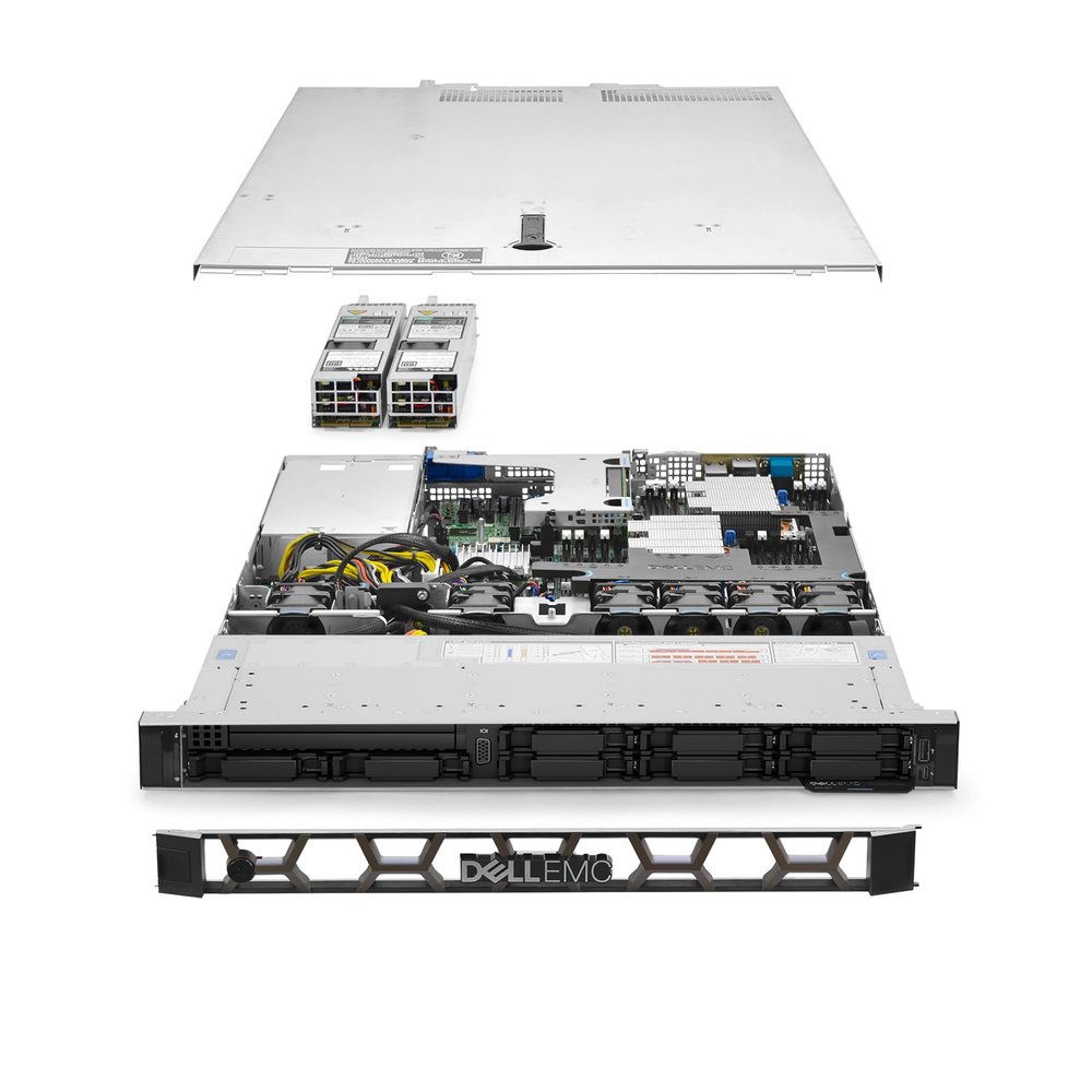 Dell PowerEdge R440 Server 2.60Ghz 8-Core 32GB RAM 2X 480GB SSD 6X 600GB 15K (Renewed)
