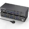 KVM Switch 2 Monitors 3 Computers, Share 4 USB Ports, USB3.0 KVM Switch for Keyboard Mouse Printer Support 4K@60HZ, Dual Monitor Kvm Switcher Support Extended & Duplicate view 1