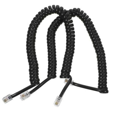 HEALEEP 2pcs Coiled Telephone Cord Soft and Easy to Install Compatible Landline Phones Prevents Tangles Stable Signal Transmission for Home Use