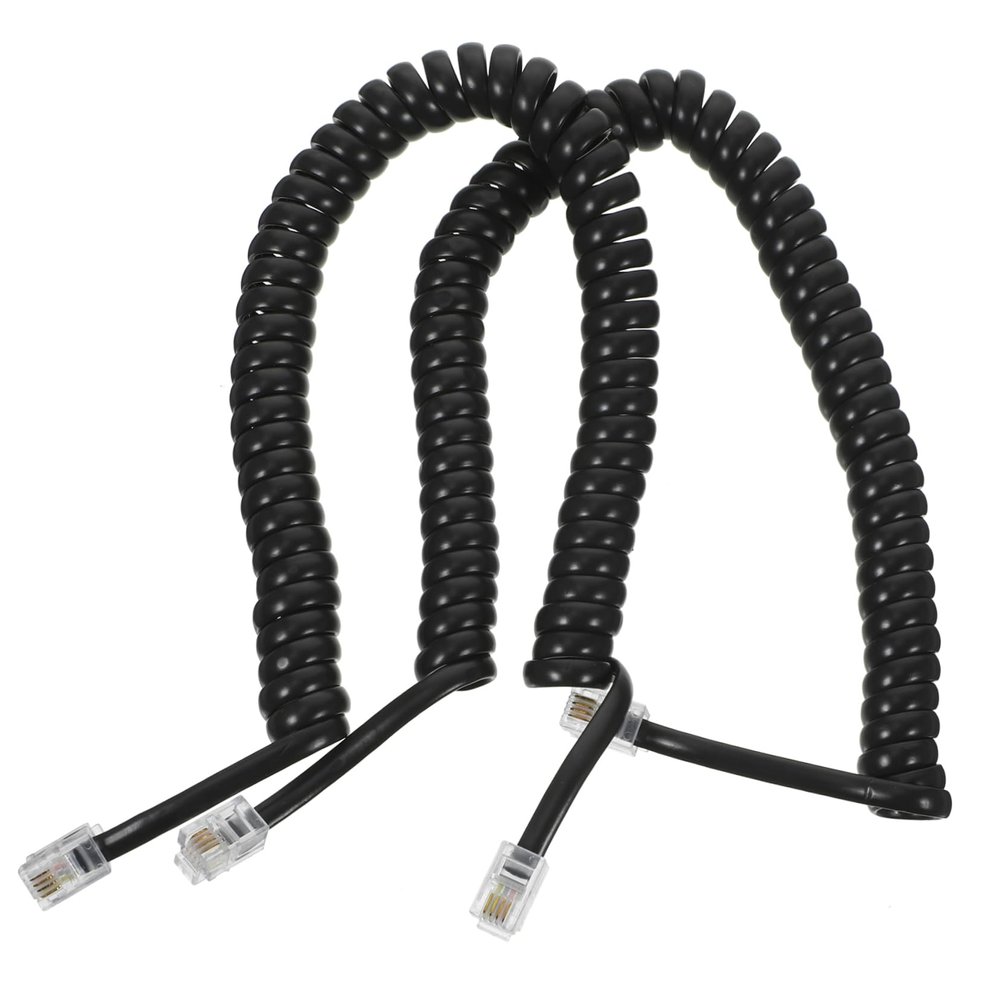 HEALEEP 2pcs Coiled Telephone Cord Soft and Easy to Install Compatible Landline Phones Prevents Tangles Stable Signal Transmission for Home Use