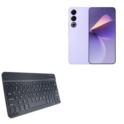 BoxWave Keyboard Compatible with Meizu 21 - SlimKeys Bluetooth Keyboard, Portable Thin with Chiclet-Style Keys - Jet Black