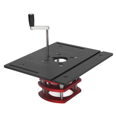Router Table Router System Kit Manual Lifting Aluminum Alloy 240 x 200mm Woodworking Tool Mast R-II (Black)