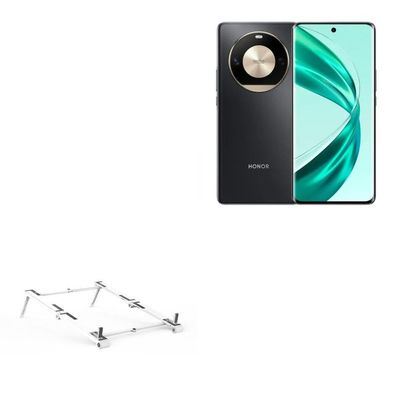 BoxWave Stand and Mount Compatible with Honor X50 Pro - Pocket Aluminum Stand 3-in-1, Portable Multi Angle Viewing Riser - Metallic Silver