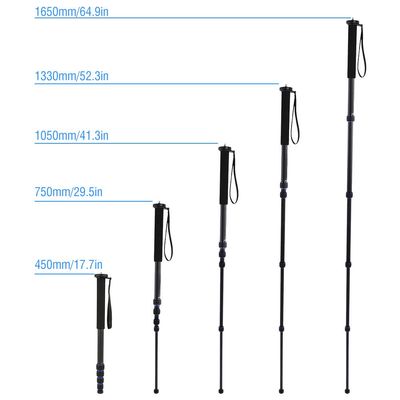 Telescopic Monopod C-222+M-1 Carbon Fiber Portable Outdoor Telescopic Monopod Tripod Mountaineering Cane for DSLR Camera