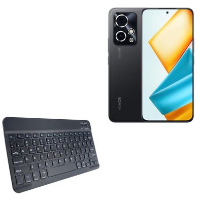 BoxWave Keyboard Compatible with Honor 90 GT - SlimKeys Bluetooth Keyboard, Portable Thin with Chiclet-Style Keys - Jet Black