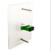 Generic FTTH One Port Keystone Wall Face Plate and a Fiber Optic SC APC to SC APC Simplex Coupler Insert (White Faceplate) view 2