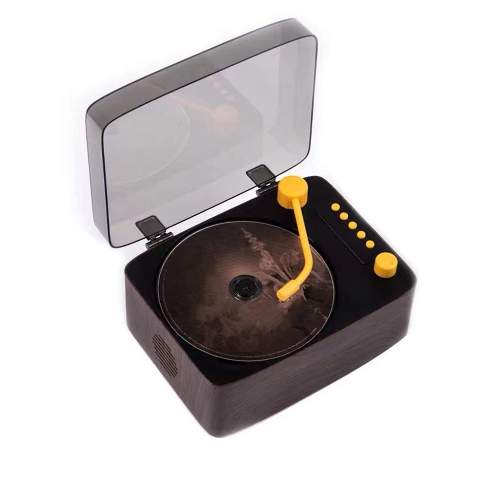 Vintage CD Player with Bluetooth, 2200mAh Rechargeable Turntable CD Player HiFi Bluetooth Speaker with Dual Speakers, Double 3.5mm Jack, USB Mode, for Car Home Travel