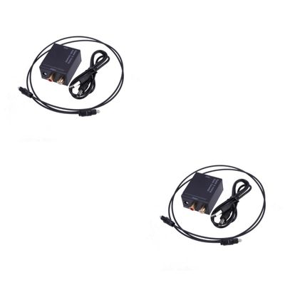 jojofuny 2pcs Digital to Analog Audio Converter Input Tv DVD Box Compatible Audio Adapter Compact Design