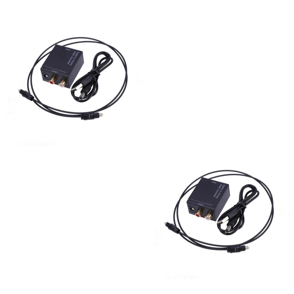 jojofuny 2pcs Digital to Analog Audio Converter Input Tv DVD Box Compatible Audio Adapter Compact Design