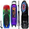 MR DJ USA PL15FLAME 15" Portable Translucent Bluetooth Speaker + Speaker Stand + 18-LED Moving Head DJ Light view 1