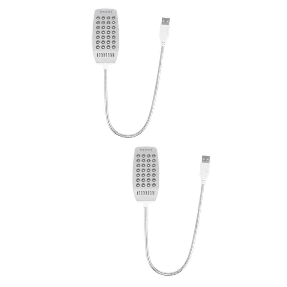 jojofuny 2pcs Portable Laptop Lamp Led Bulbs Non-Flicker Glare Eye-Protection White