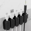 CHARGEWORX Pack of 5 Magnetic Cable Clips, Adhesive Cord Organizer for Desk, Nightstand, Wall or Car, Wire Holder for USB-C, Lightning and Micro-USB Cables, Black view 1