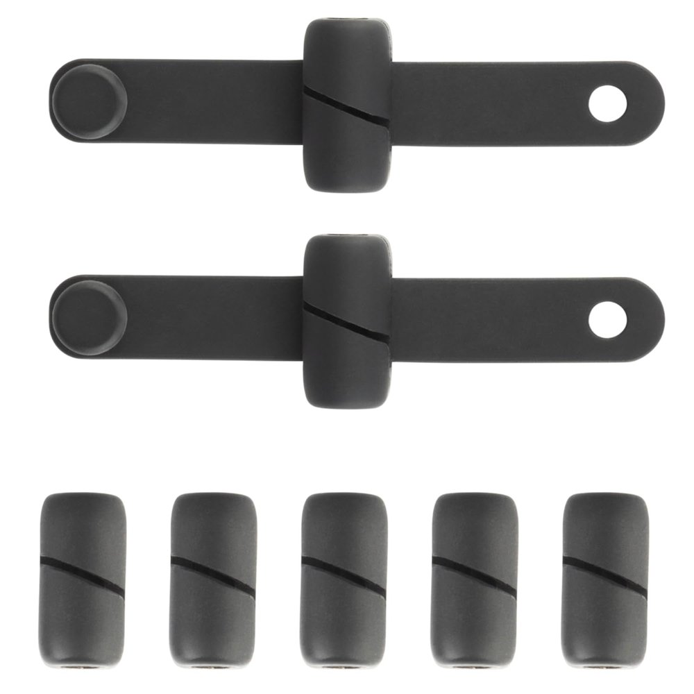 Bulletpoint Cable Organizer Kit - 7 Pack Rubber Cable Mangement with Self Adhesive for Securing Charging Wire/USB Cord/Power Cord in Car