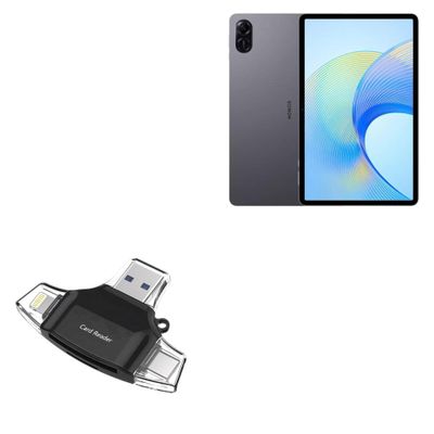BoxWave Smart Gadget Compatible with Honor Pad X9 - AllReader SD Card Reader, microSD Card Reader SD Compact USB - Jet Black