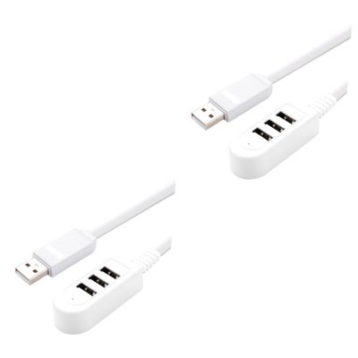 jojofuny 2pcs Multi-Port Hub 3a Charger Extension Compact Hub for Desktop Laptop Mobile Phone Charging