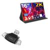 BoxWave Smart Gadget Compatible with YUBWVO 2K 144HZ Portable Gaming Monitor (16 in) - AllReader SD Card Reader, microSD Card Reader SD Compact USB - Jet Black view 1