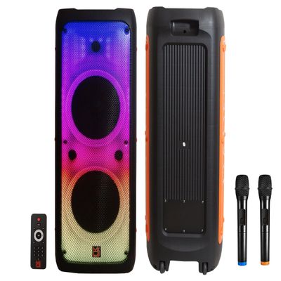 R DJ FLAME5500LED Professional Rechargeable Portable Dual 12 3-Way Full-Range Powered/Active DJ PA Multipurpose Live Sound Bluetooth