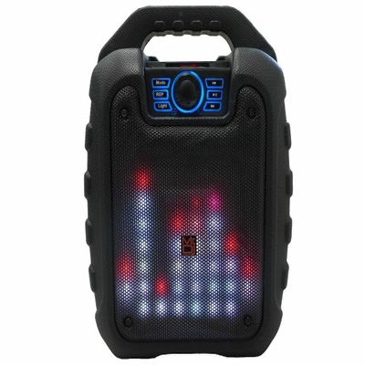 MR DJ Disco 5.25" Portable Powerful PA Bluetooth Speaker Karaoke Machine with Sound Activated Lights, Battery Powered, FM Radio, USB/Micro SD Card, & LED Party Light