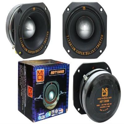 Mr. Dj USA HDT1000B 4" Titanium Bullet High Compression Tweeter for Car, Van, ATV, UTV, Marine, Boat, Motorcycle, Motorsports, and Competition