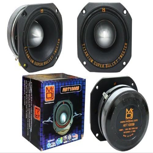 Mr. Dj USA HDT1000B 4" Titanium Bullet High Compression Tweeter for Car, Van, ATV, UTV, Marine, Boat, Motorcycle, Motorsports, and Competition