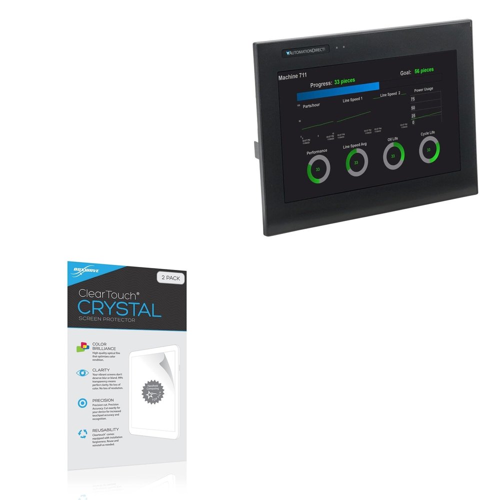 BoxWave Screen Protector Compatible with C-More CM5-T12W - ClearTouch Crystal (2-Pack), HD Film Skin - Shields from Scratches